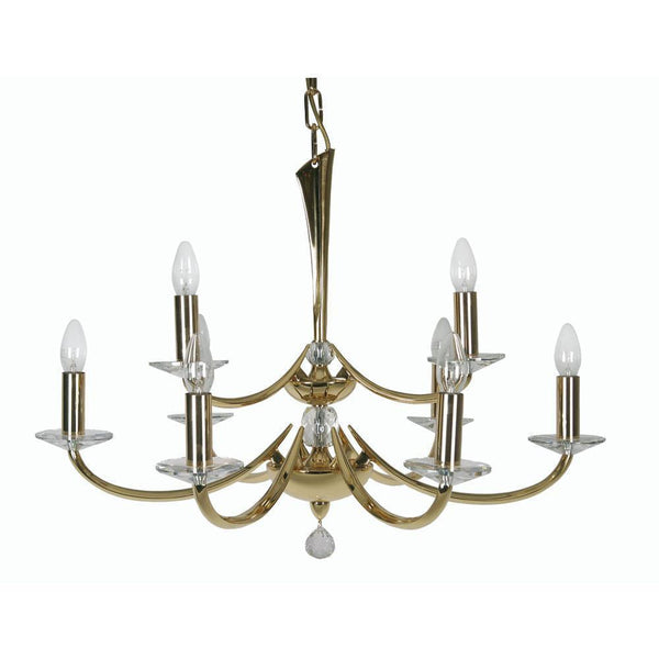 Traditional Ceiling Pendant Lights - Bahia Cast Brass 9 Light Chandelier With Gold Plate 715/6+3 GO