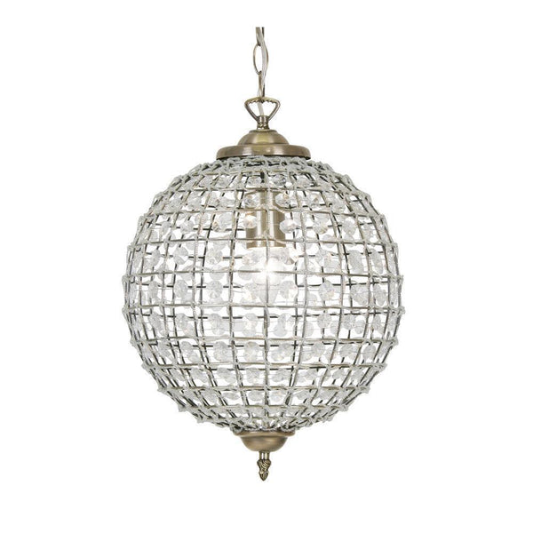 Traditional Ceiling Pendant Lights - Ballon 1 Light Antique Brass Pendant Ceiling Light 4530/30 AB