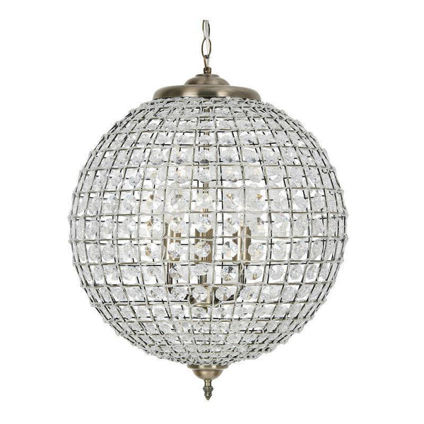 Traditional Ceiling Pendant Lights - Ballon 3 Light Antique Brass Pendant Ceiling Light 4530/45 AB