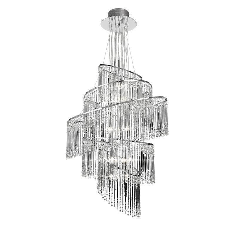 Traditional Ceiling Pendant Lights - Camille Clear Glass & Chrome Plate 24LT Pendant Ceiling Light CAMILLE-24CH