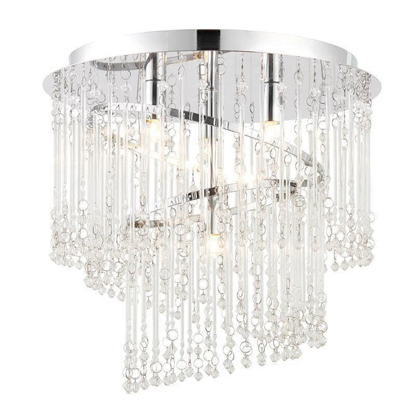 Traditional Ceiling Pendant Lights - Camille Clear Glass & Chrome Plate 4LT Pendant Ceiling Light 68698