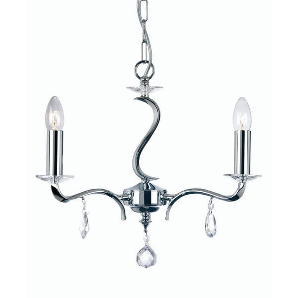 Traditional Ceiling Pendant Lights - Cobra Cast Brass 3 Light Chandelier With Chrome Plate 227/3 CH