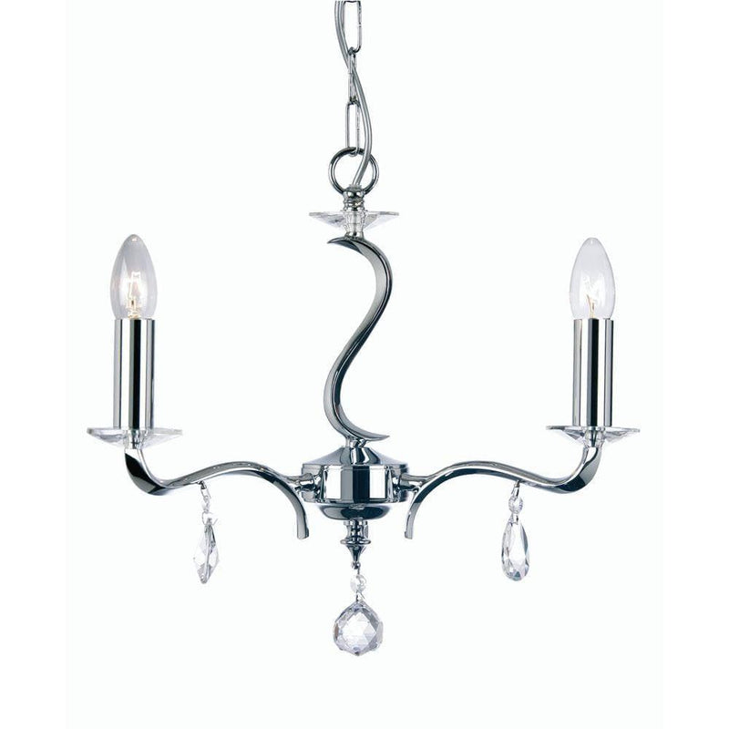 Traditional Ceiling Pendant Lights - Cobra Cast Brass 3 Light Chandelier With Chrome Plate 227/3 CH