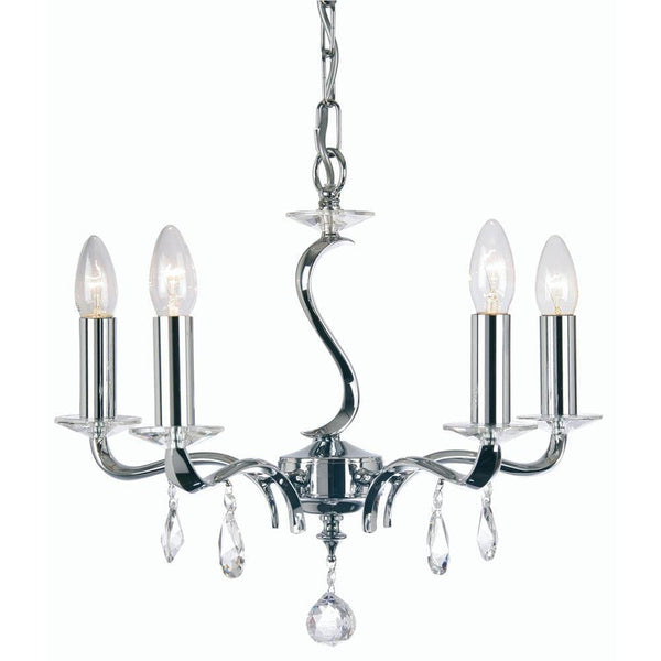 Traditional Ceiling Pendant Lights - Cobra Cast Brass 5 Light Chandelier With Chrome Plate 227/5 CH