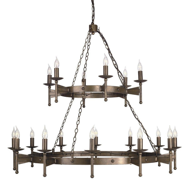 Traditional Ceiling Pendant Lights - Elstead Cromwell 18It Chandelier Ceiling Light CW18 OLD BRZ