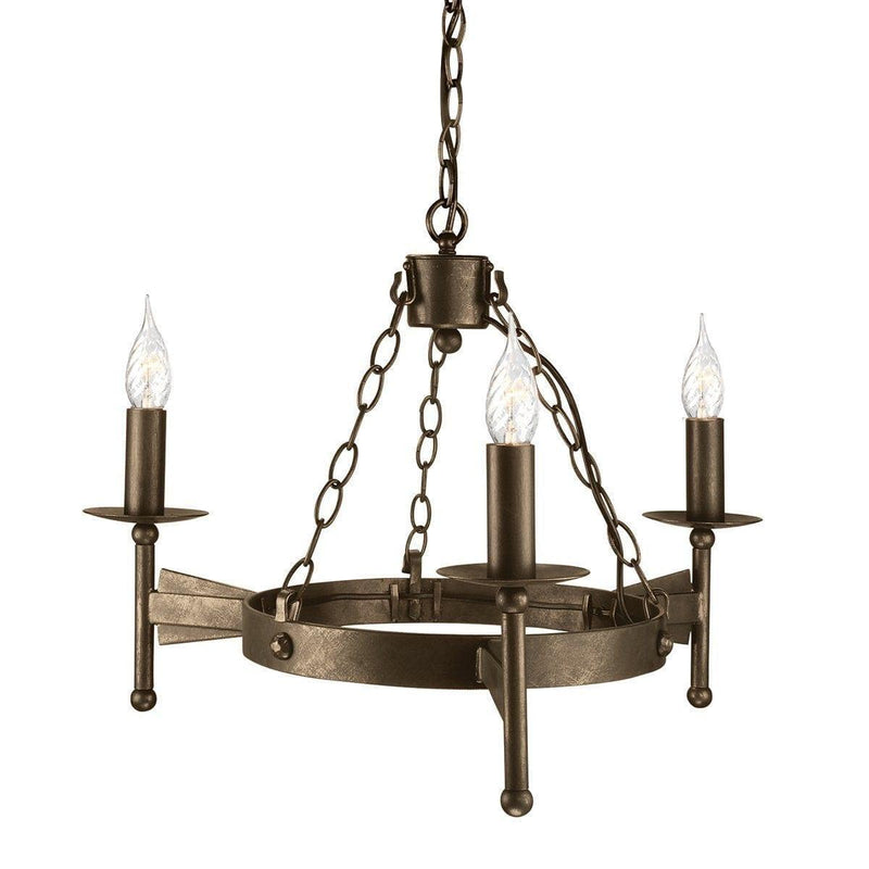 Traditional Ceiling Pendant Lights - Elstead Cromwell 3It Chandelier Ceiling Light CW3 OLD BRZ