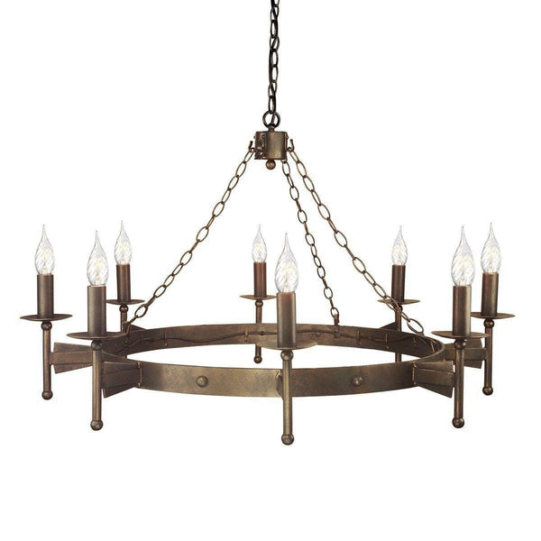 Traditional Ceiling Pendant Lights - Elstead Cromwell 8It Chandelier Ceiling Light CW8 OLD BRZ