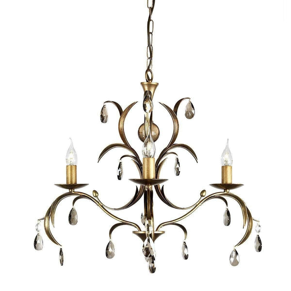 Traditional Ceiling Pendant Lights - Elstead Lily 3lt Chandelier Ceiling Light LL3 ANT BRZ