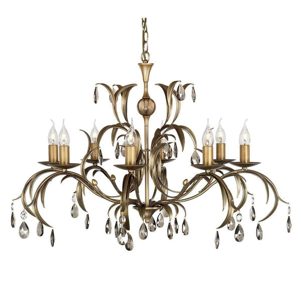 Traditional Ceiling Pendant Lights - Elstead Lily 8lt Chandelier Ceiling Light LL8 ANT BRZ