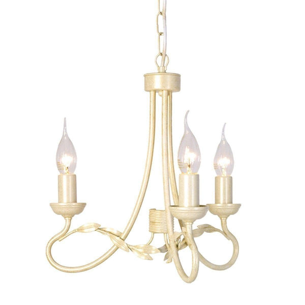 Traditional Ceiling Pendant Lights - Elstead Olivia Ivory/Gold 3lt Chandelier Ceiling Light OV3 IVORY/GOLD