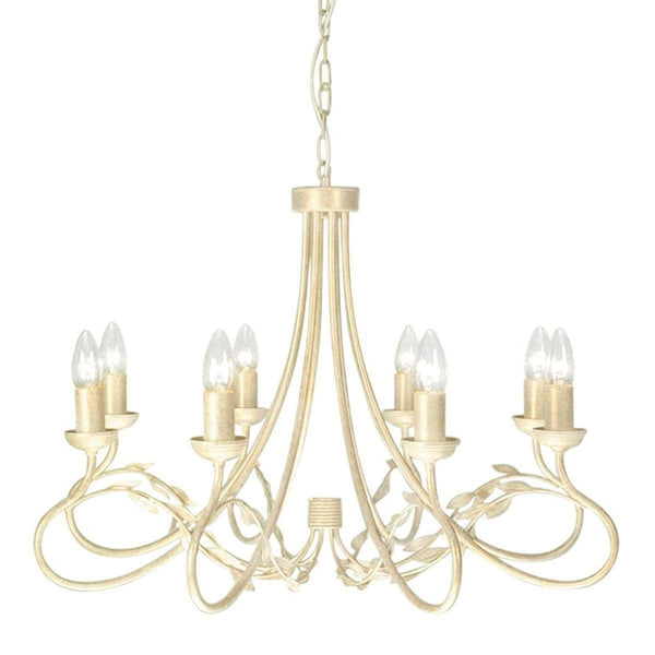 Traditional Ceiling Pendant Lights - Elstead Olivia Ivory/Gold 8lt Chandelier Ceiling Light OV8 IVORY/GOLD