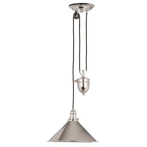 Traditional Ceiling Pendant Lights - Elstead Provence Polished Nickel 1lt Rise & Fall Pendant Ceiling Light PV/P PN