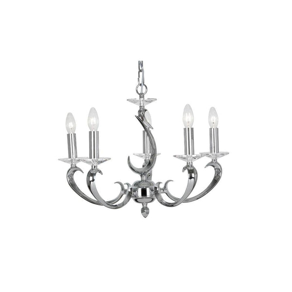 Traditional Ceiling Pendant Lights - Esbelta Cast Brass 5 Light Chandelier With Chrome Plate 730/5 CH