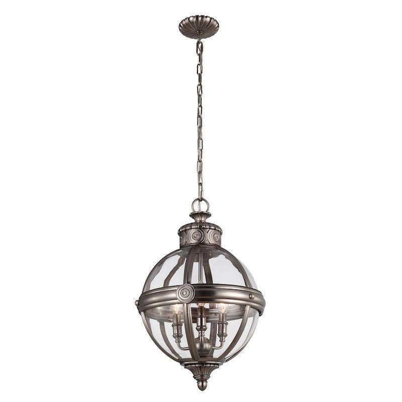Traditional Ceiling Pendant Lights - Feiss Adams 3lt Pendant Chandelier Ceiling Light FE/ADAMS/3P ANL