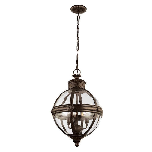 Traditional Ceiling Pendant Lights - Feiss Adams 3lt Pendant Chandelier Ceiling Light FE/ADAMS/3P BRZ