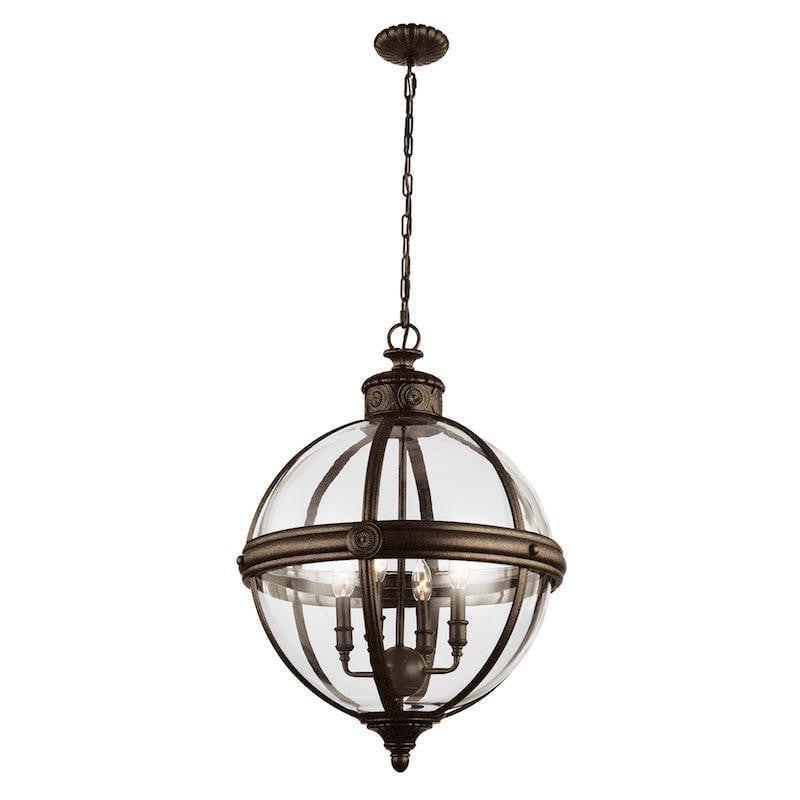 Traditional Ceiling Pendant Lights - Feiss Adams 4lt Pendant Chandelier Ceiling Light FE/ADAMS/4P BRZ