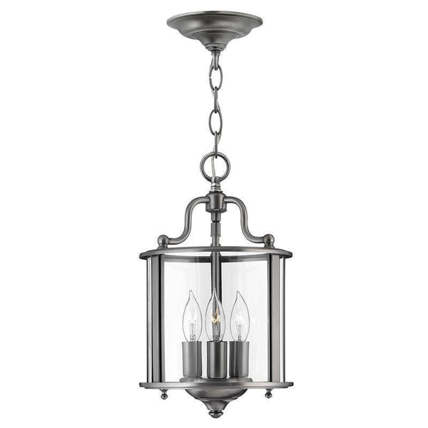 Traditional Ceiling Pendant Lights - Hinkley Gentry Pewter Small Pendant Ceiling Light HK/GENTRY/P/S PW