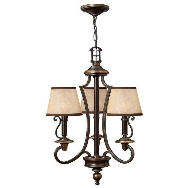 Traditional Ceiling Pendant Lights - Hinkley Plymouth 3lt Chandelier Ceiling Light HK/PLYMOUTH3