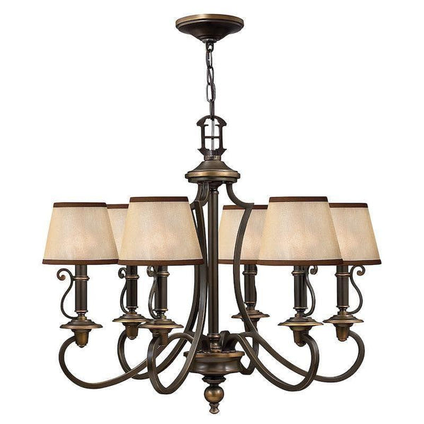 Traditional Ceiling Pendant Lights - Hinkley Plymouth 6lt Chandelier Ceiling Light HK/PLYMOUTH6