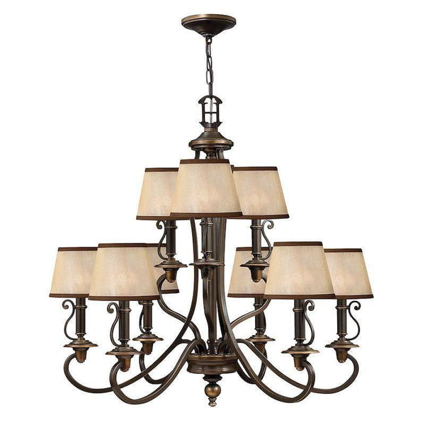Traditional Ceiling Pendant Lights - Hinkley Plymouth 9lt Chandelier Ceiling Light HK/PLYMOUTH9