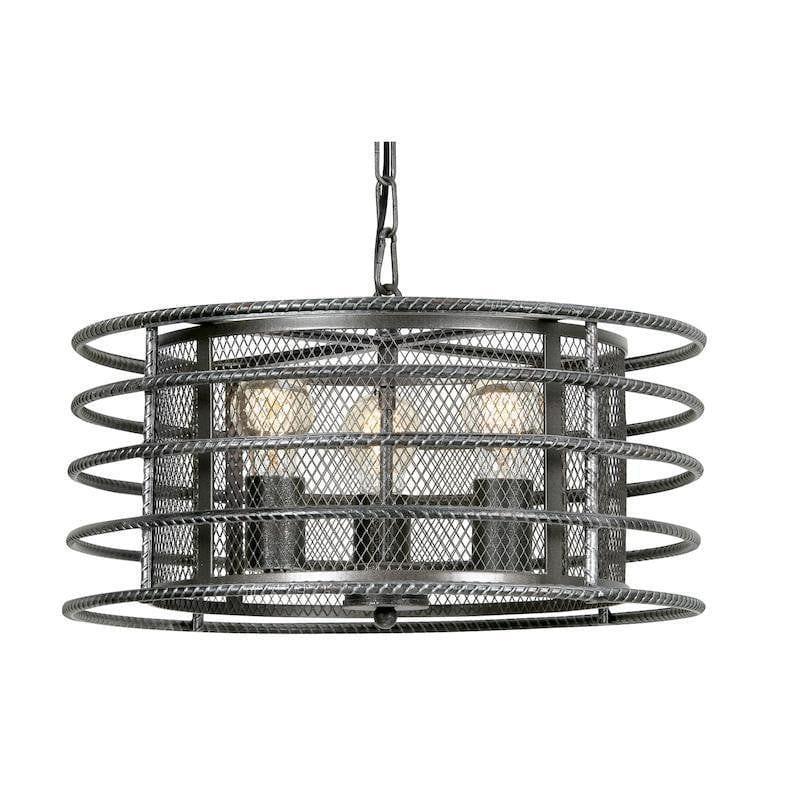 Traditional Ceiling Pendant Lights - Horton 3 Light Silver Brushed Black Pendant Ceiling Light 8801/3 BS