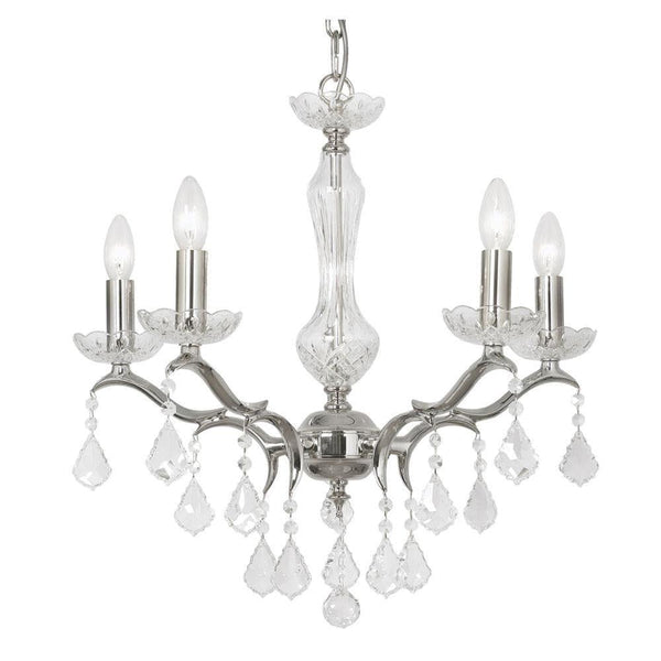 Traditional Ceiling Pendant Lights - Isabella Cast Brass 5 Light Chandelier With Chrome Plate 173/5 CH