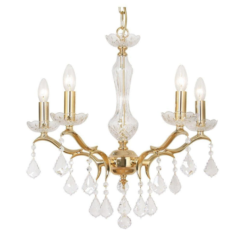 Traditional Ceiling Pendant Lights - Isabella Cast Brass 5 Light Chandelier With Gold Plate 173/5 GO