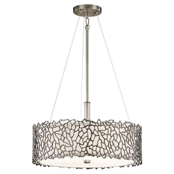Traditional Ceiling Pendant Lights - Kichler Silver Coral Duo-Mount Pendant Ceiling Light KL/SILCORAL/P/A
