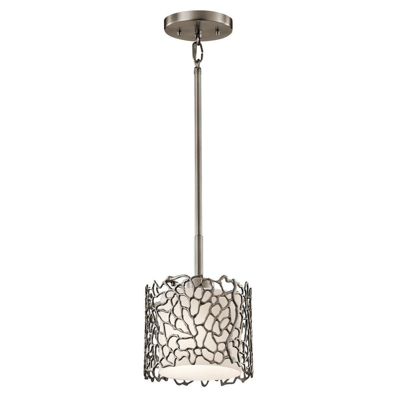 Traditional Ceiling Pendant Lights - Kichler Silver Coral Mini Pendant Ceiling Light KL/SILCORAL/MP