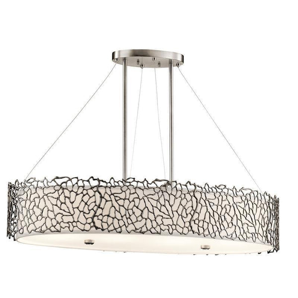 Traditional Ceiling Pendant Lights - Kichler Silver Coral Oval Island Ceiling Light KL/SILCORAL/ISLE
