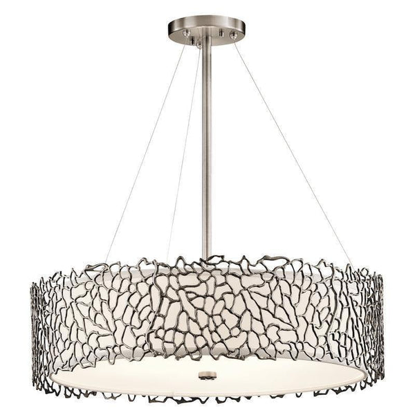 Traditional Ceiling Pendant Lights - Kichler Silver Coral Pendant Ceiling Light KL/SILCORAL/P/B