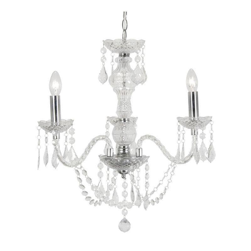 Traditional Ceiling Pendant Lights - Marie Therese 3 Light Acrylic Pendant Ceiling Light 7801/3
