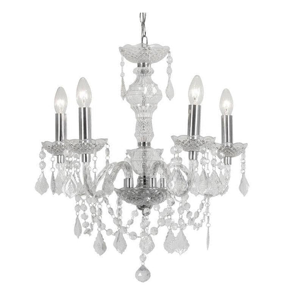 Traditional Ceiling Pendant Lights - Marie Therese 5 Light Acrylic Pendant Ceiling Light 7801/5