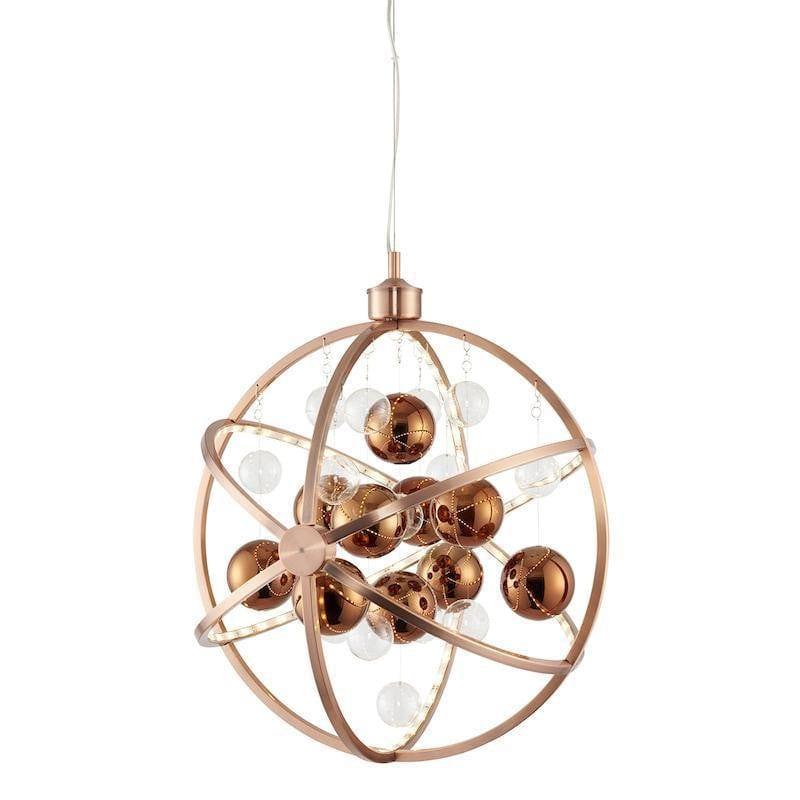 Traditional Ceiling Pendant Lights - Muni Copper With Clear & Copper Glass Pendant Ceiling Light MUNI-CO