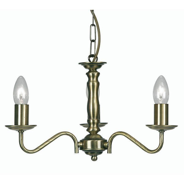Traditional Ceiling Pendant Lights - Nadoor 3 Light Antique Brass Pendant Ceiling Light 8230/3 AB
