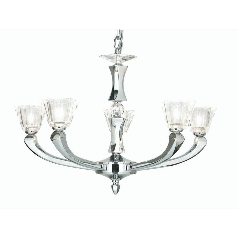Traditional Ceiling Pendant Lights - Perseas Cast Brass 5 Light Chandelier With Chrome Plate 726/5 CH