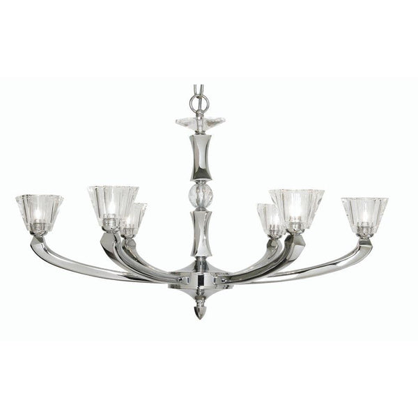 Traditional Ceiling Pendant Lights - Perseas Cast Brass 6 Light Chandelier With Chrome Plate 726/6 CH