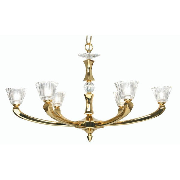 Traditional Ceiling Pendant Lights - Perseas Cast Brass 6 Light Chandelier With Gold Plate 726/6 GO