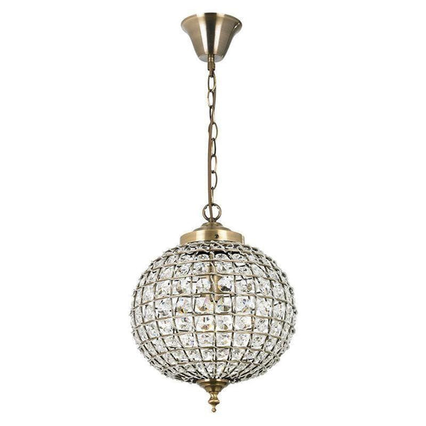 Traditional Ceiling Pendant Lights - Tanaro Antique Brass & Clear Glass 1LT Pendant Ceiling Light EH-TANARO-AB