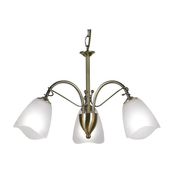 Traditional Ceiling Pendant Lights - Turin 3 Light Antique Brass Pendant Ceiling Light 4106/3 AB