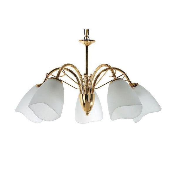 Traditional Ceiling Pendant Lights - Turin 5 Light Brass Plate Pendant Ceiling Light 4106/5 BP