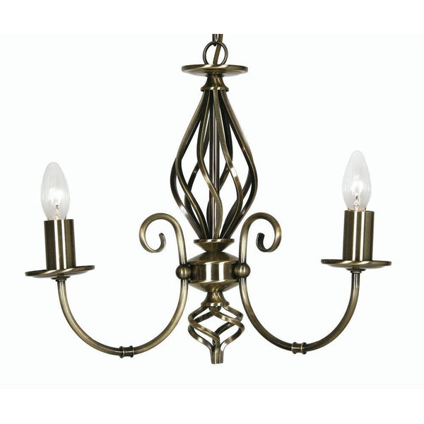 Traditional Ceiling Pendant Lights - Tuscany Antique Brass Finish 3 Light Chandelier 3380/3 AB