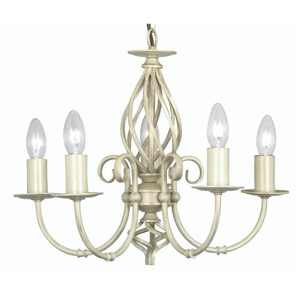 Traditional Ceiling Pendant Lights - Tuscany Ivory Finish 5 Light Chandelier 3380/5 IV