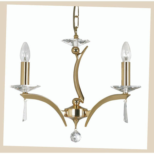 Traditional Ceiling Pendant Lights - Wroxton Cast Brass 3 Light Chandelier With Gold Plate 708/3 GO