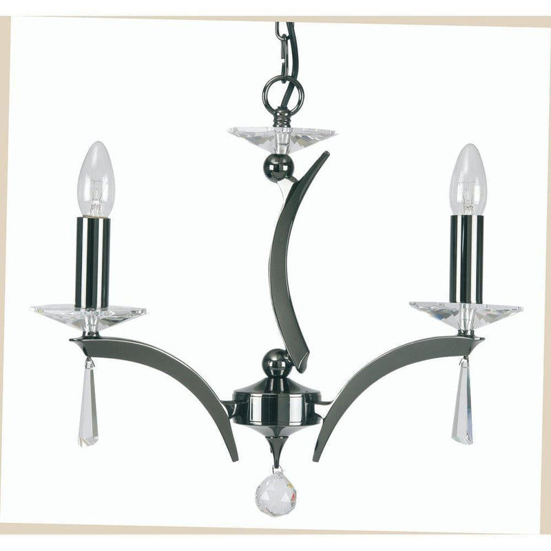Traditional Ceiling Pendant Lights - Wroxton Cast Brass 3 Light Chandelier With Titanium Plate 708/3 TI