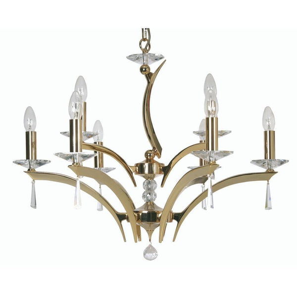 Traditional Ceiling Pendant Lights - Wroxton Cast Brass 9 Light Chandelier With Gold Plate 708/6+3 GO