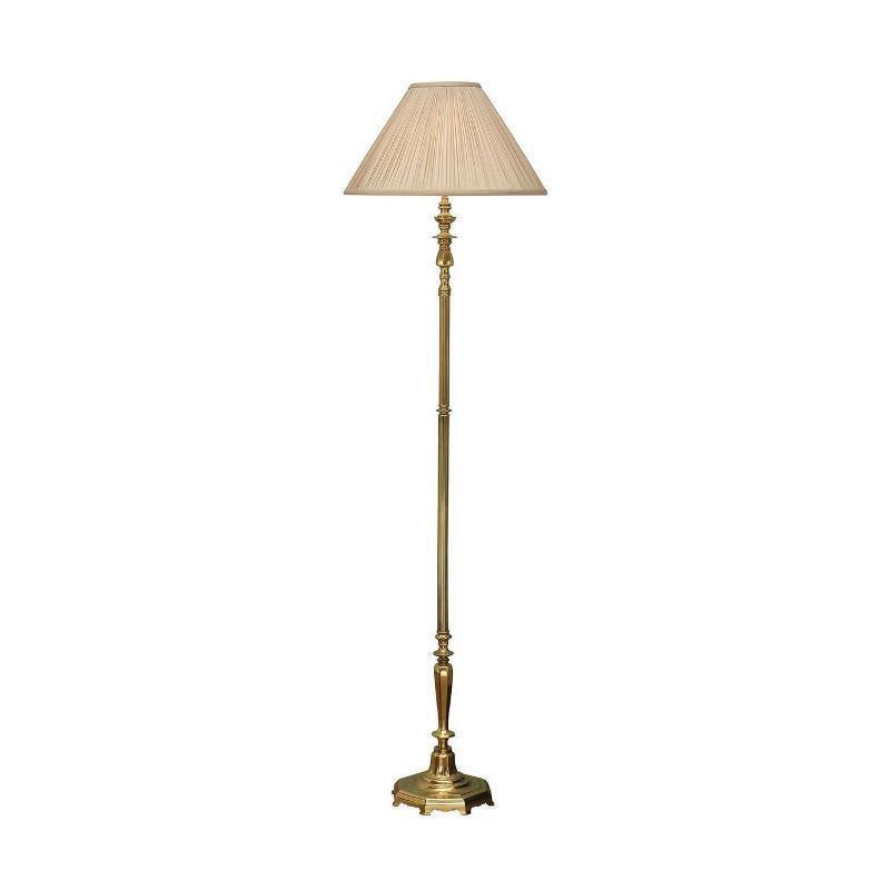 Traditional Floor Lamps - Asquith Solid Brass Floor Lamp With Beige Shade 63791