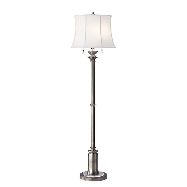 Feiss Stateroom Nickel Switched Floor Lamp With White Shade by Elstead Lighting 1