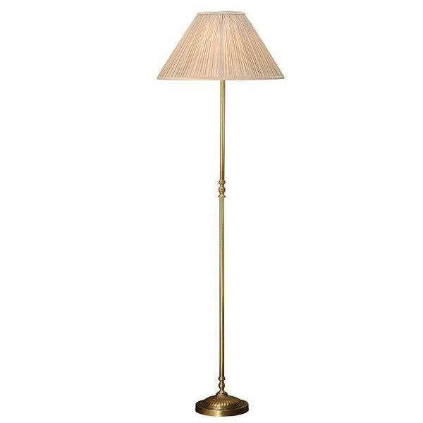 Fitzroy Solid Brass Floor Lamp With Beige Shade by Interiors 1900 1