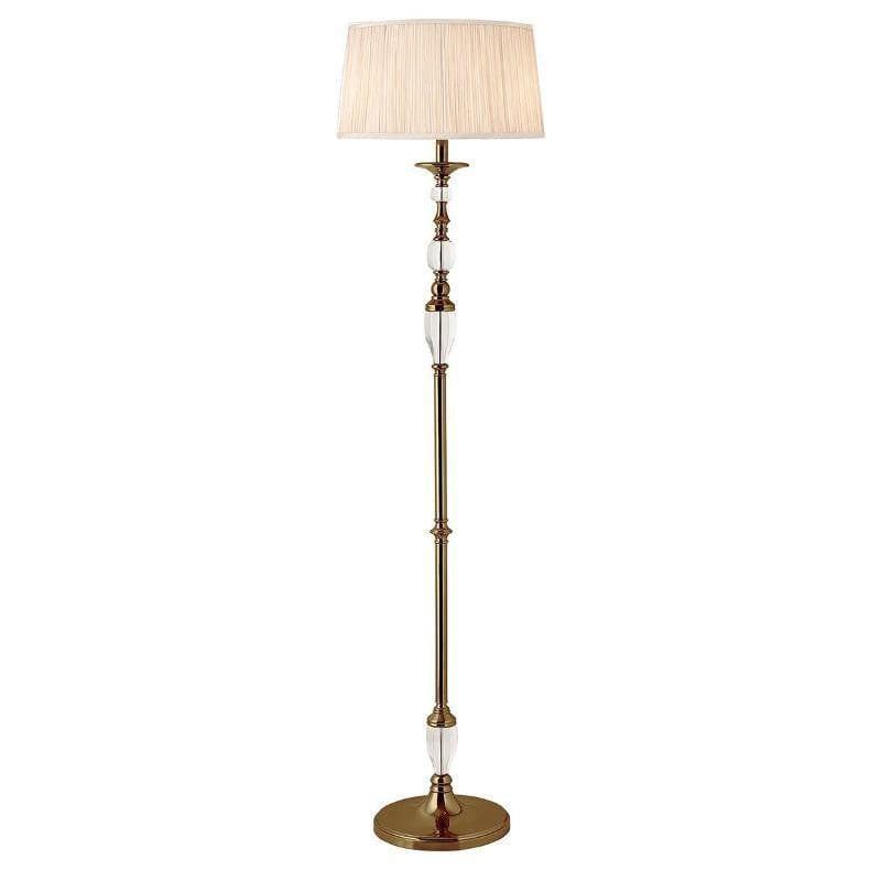 Polina Antique Brass Finish Floor Lamp With Beige Shade by Interiors 1900 1